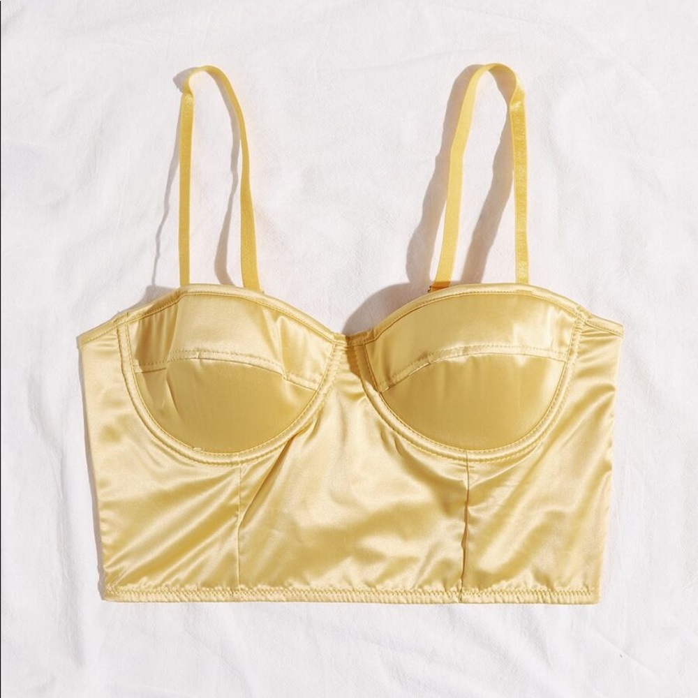 Satin Crop Top (Yellow)